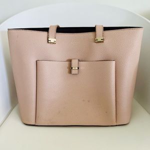 KATE SPADE blush pink leather pitch with outside pocket